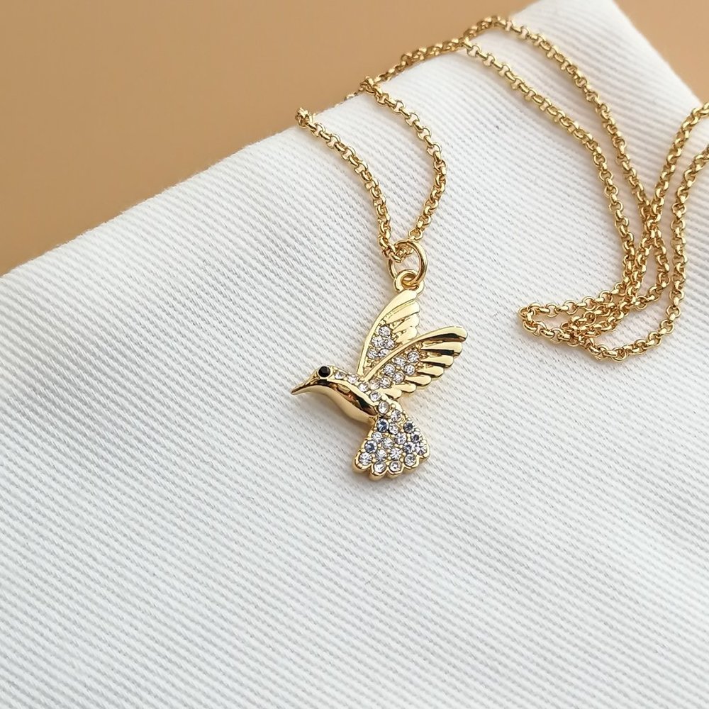 Grandma's Closet Hummingbird Gold Pendant Necklace by Kate Spade - Picture 2 of 4